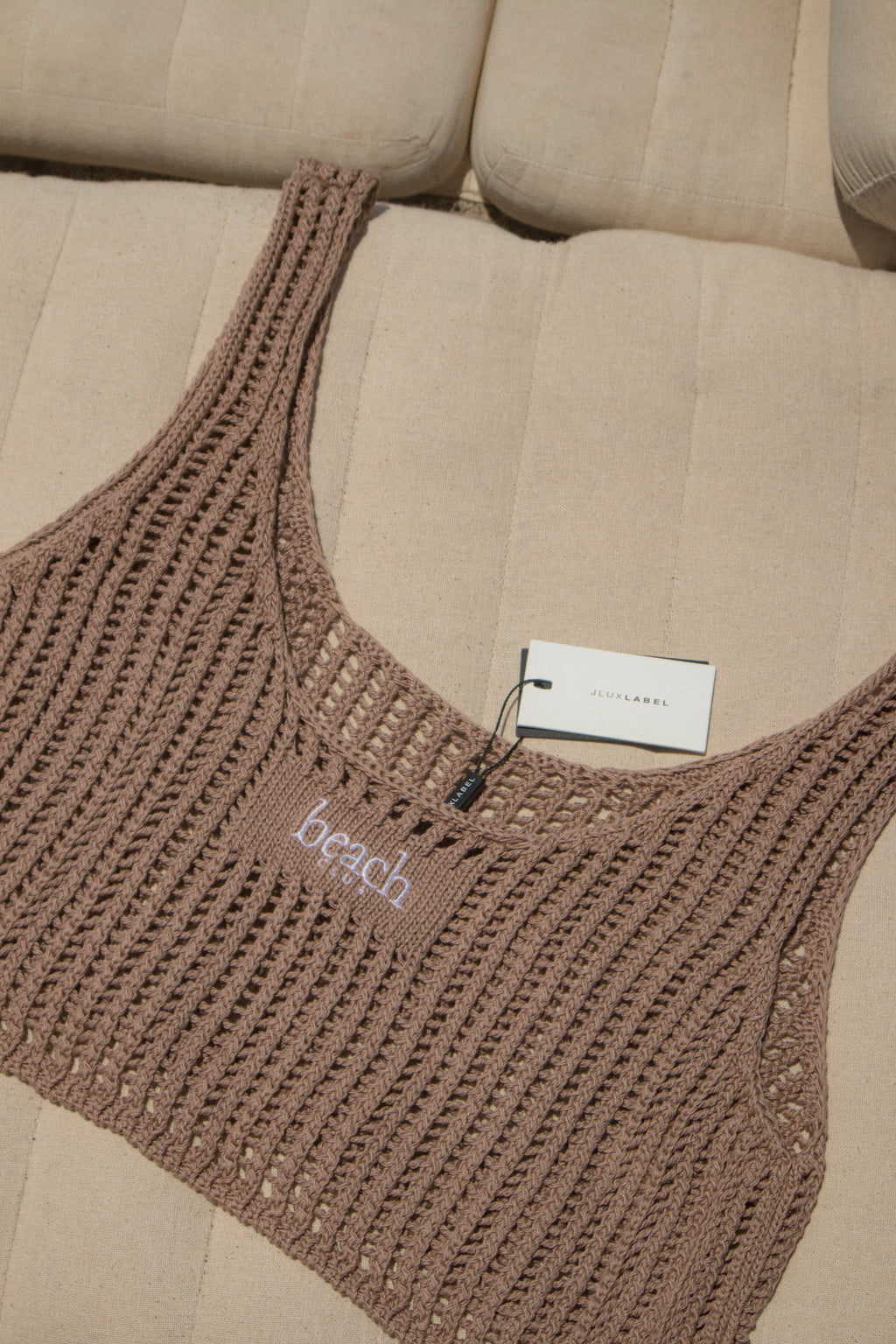 Beige Beach Club Crochet Top