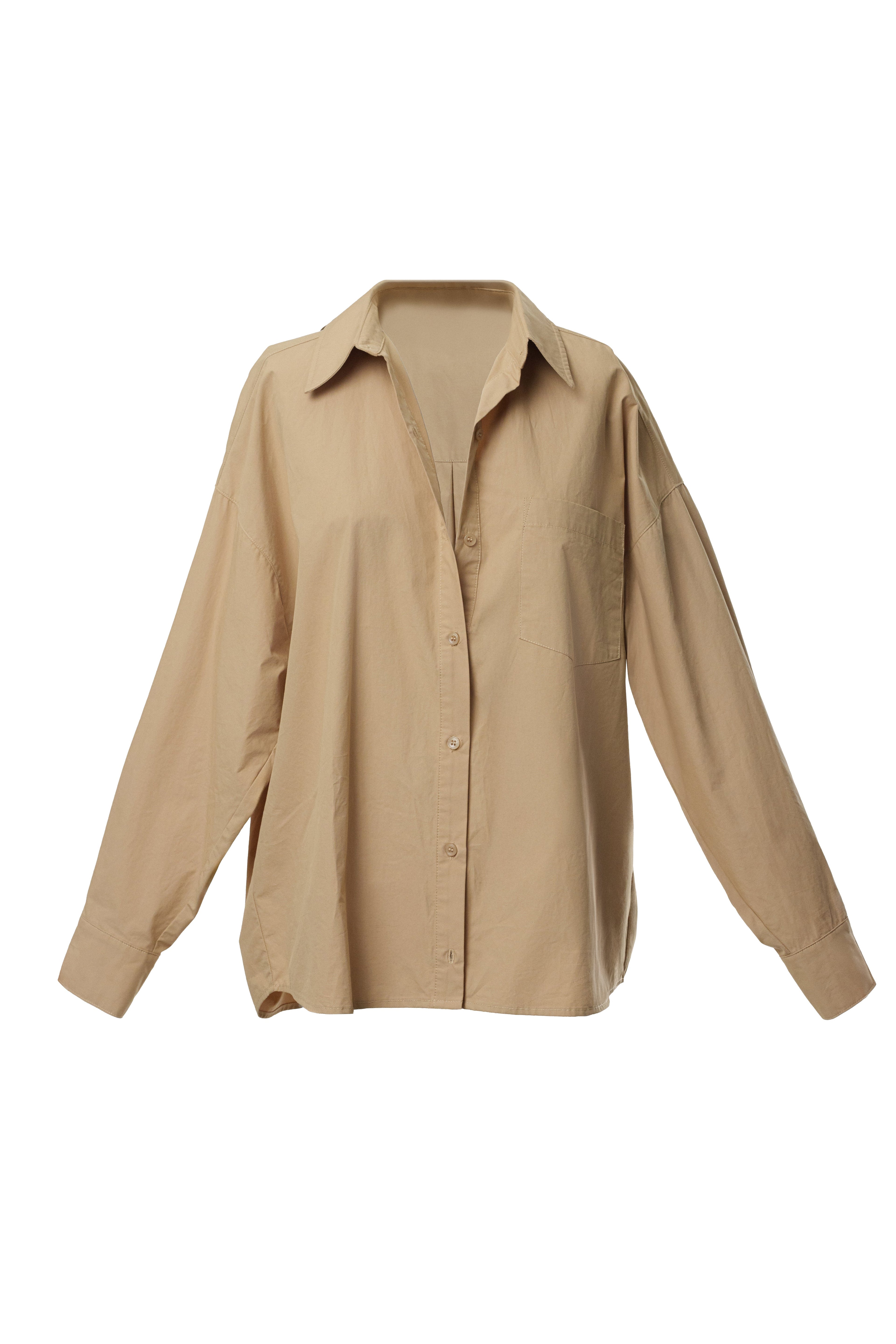 Beige Leon Poplin Shirt