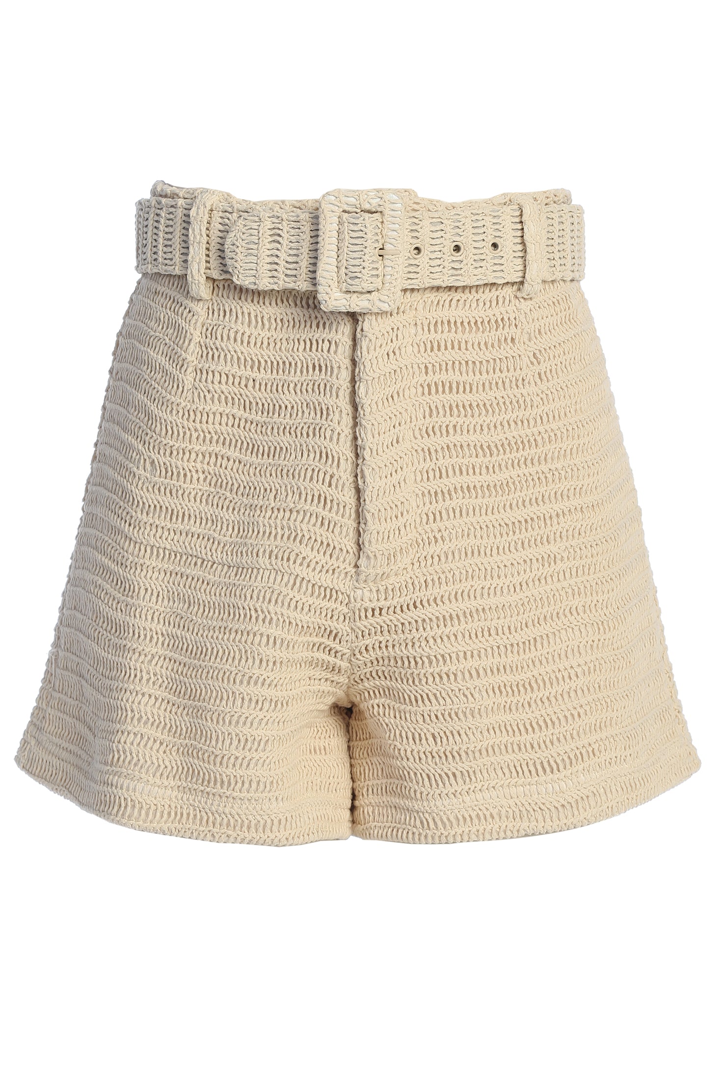 Beige Kelsie Belted Shorts