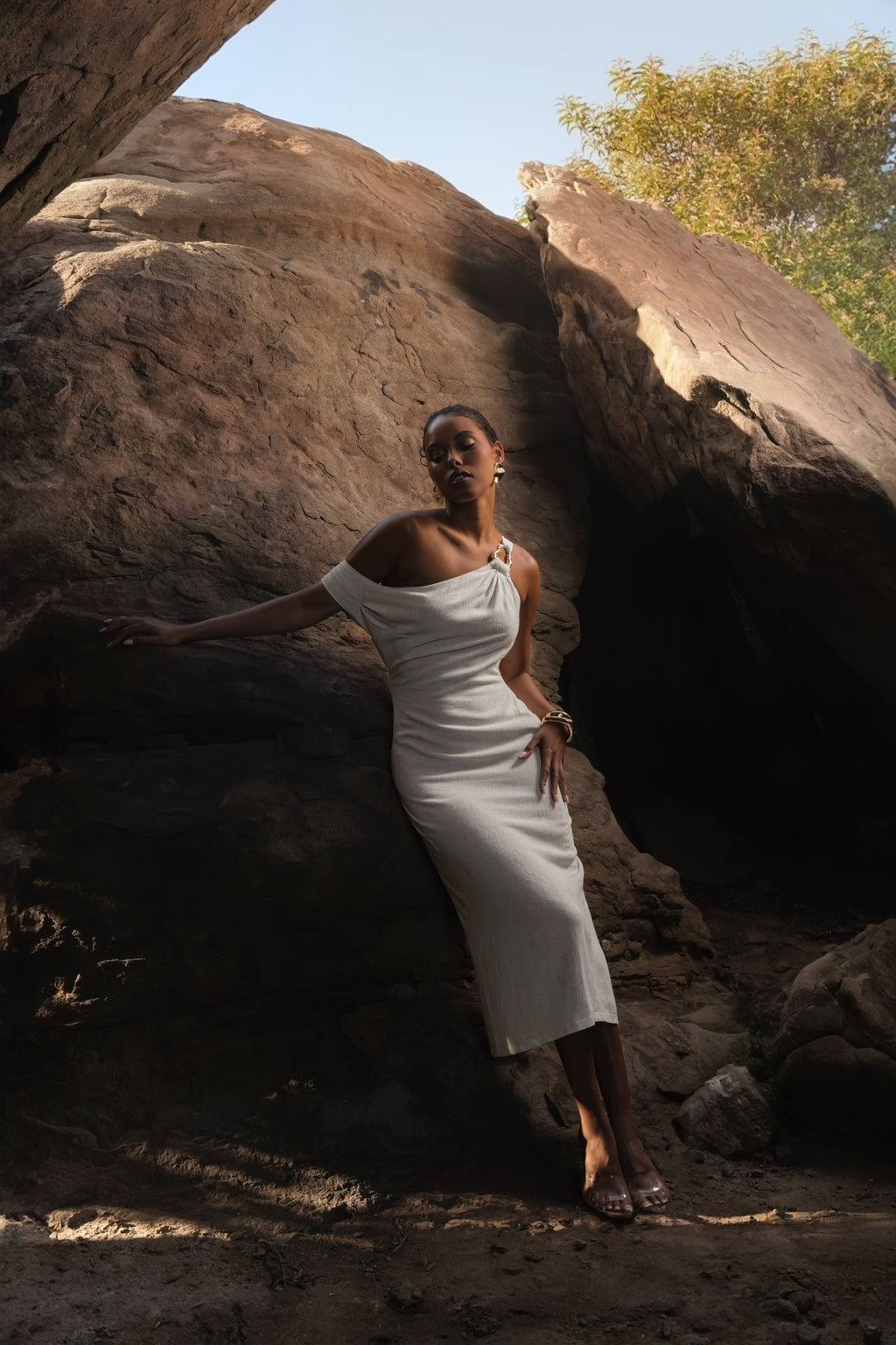 Beige Escape Linen Dress