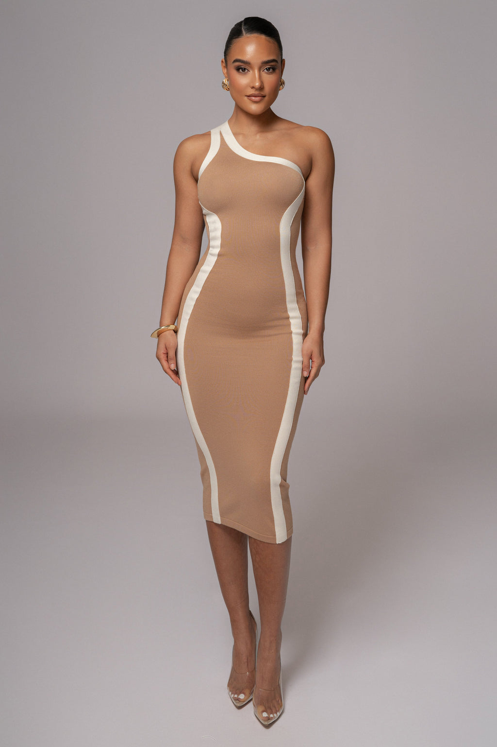 Beige Breann Contrast Maxi Dress