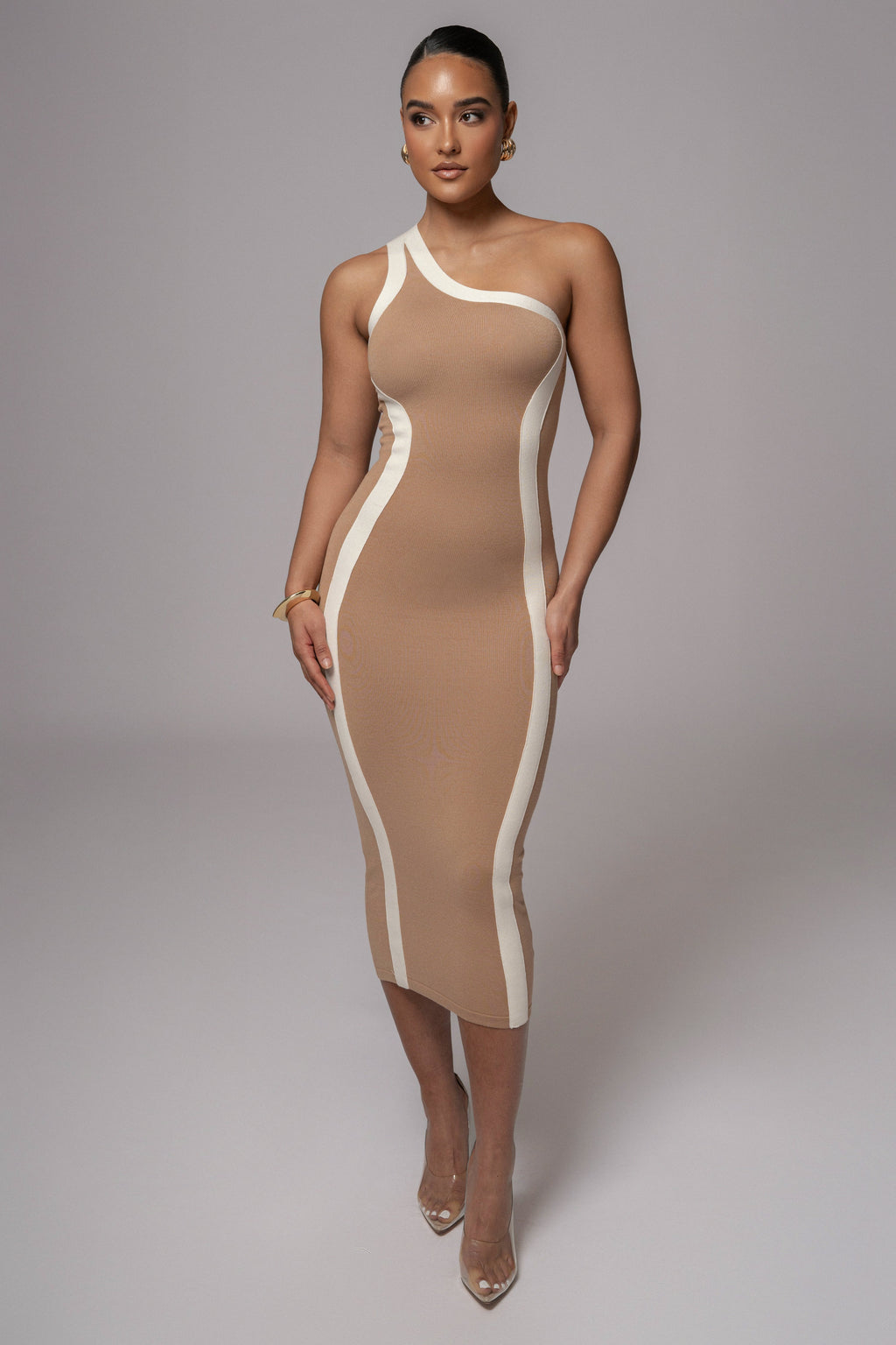 Beige Breann Contrast Maxi Dress
