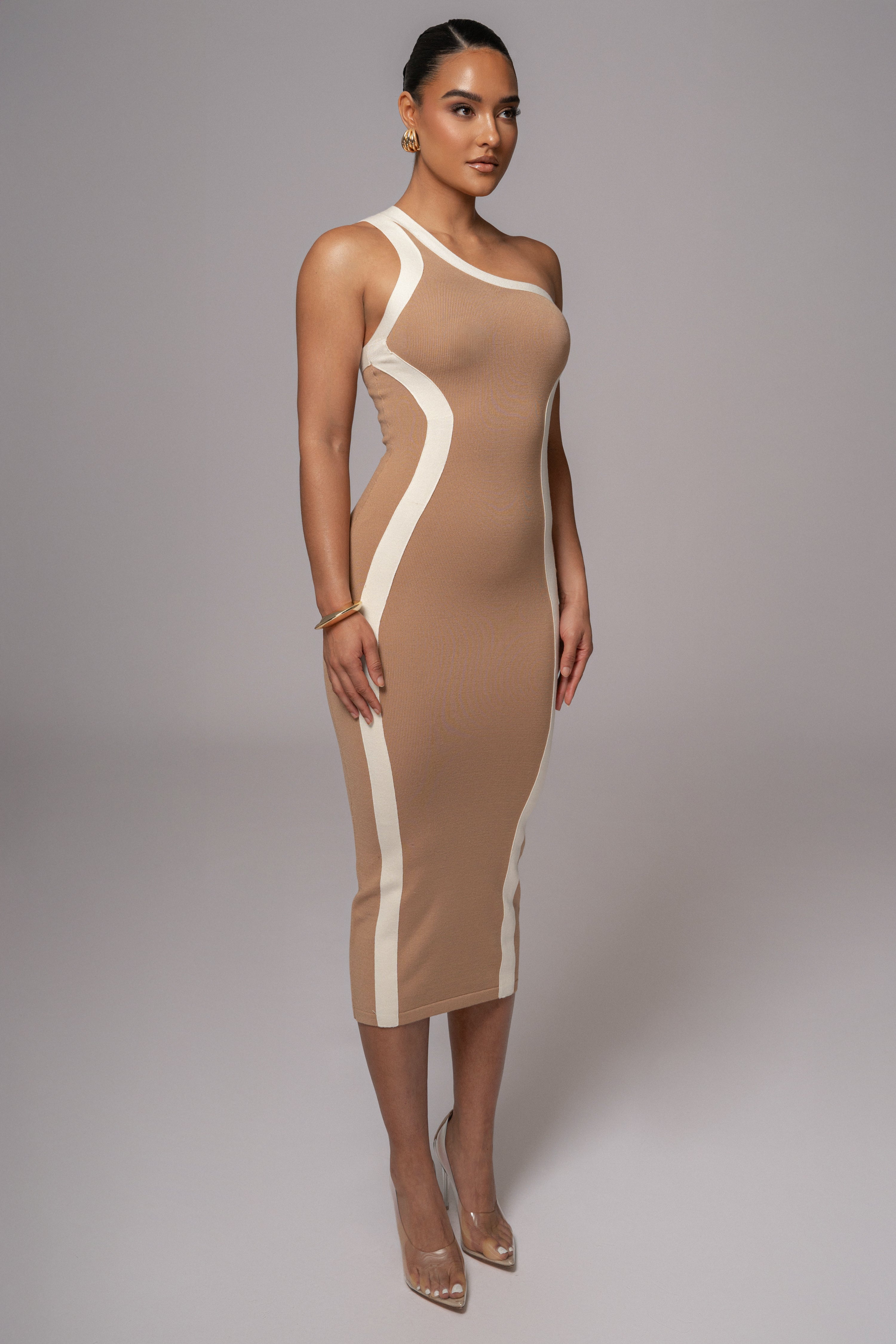 Beige Breann Contrast Maxi Dress
