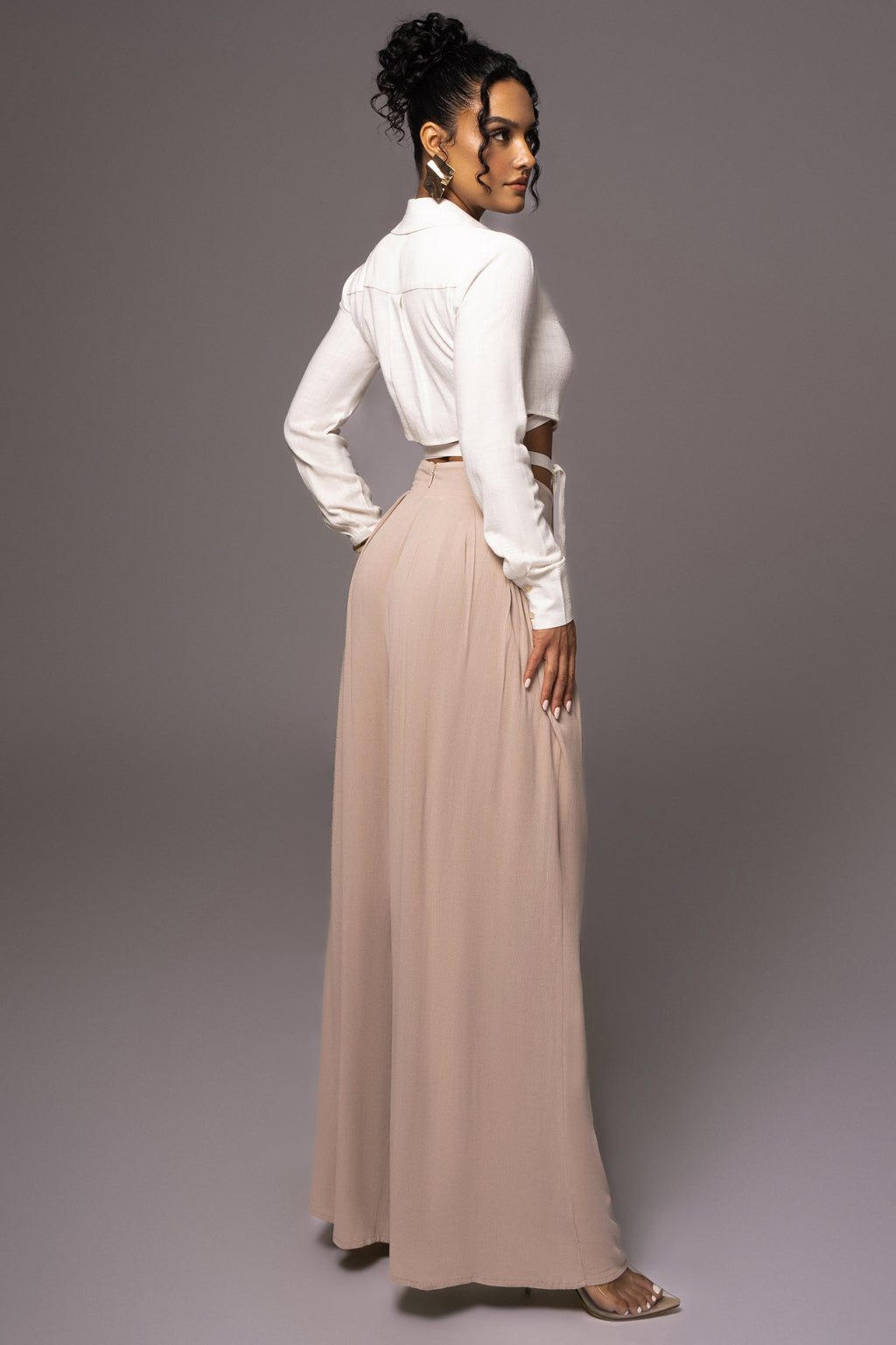 Beige After Sunset Pleated Pants