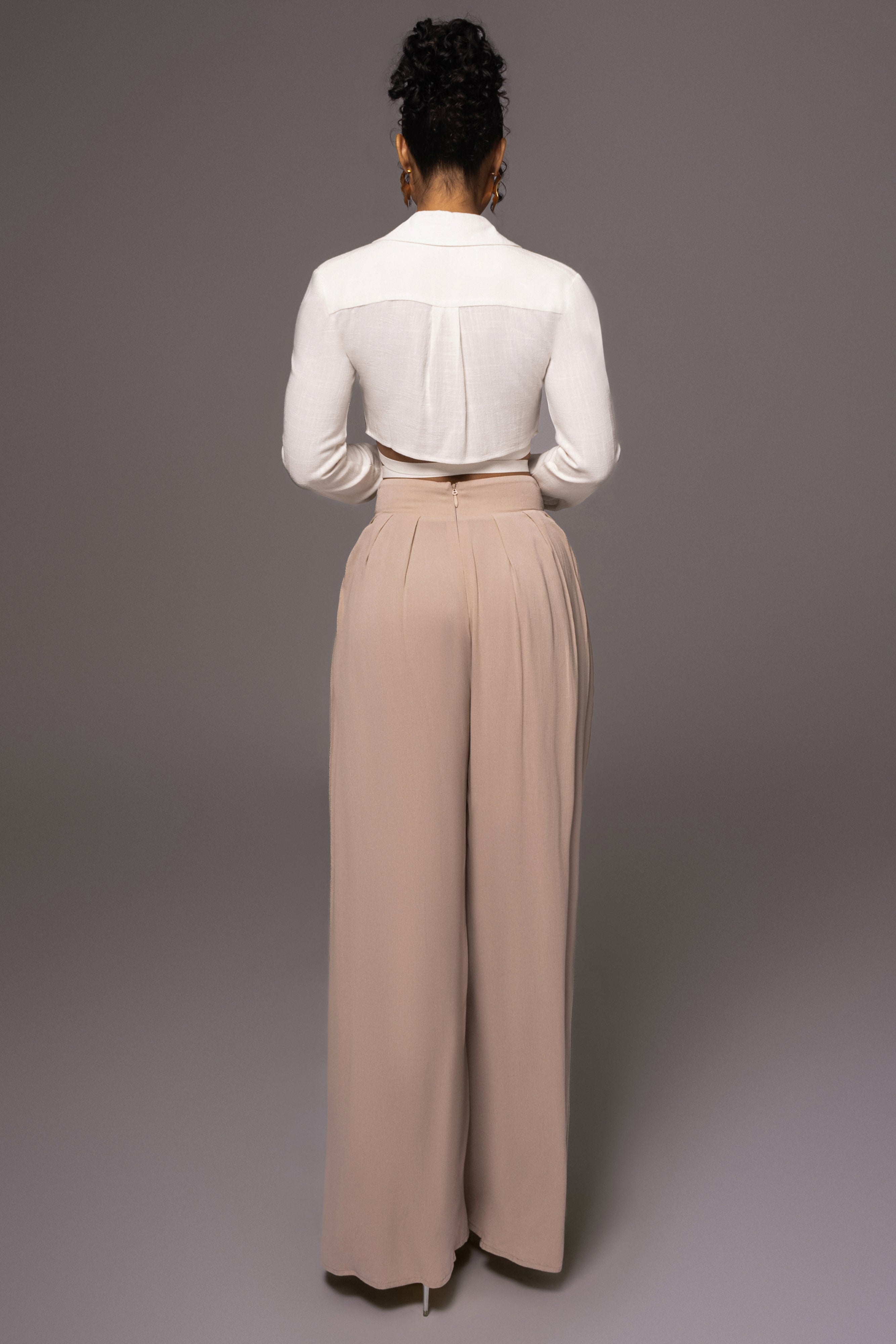 Beige After Sunset Pleated Pants