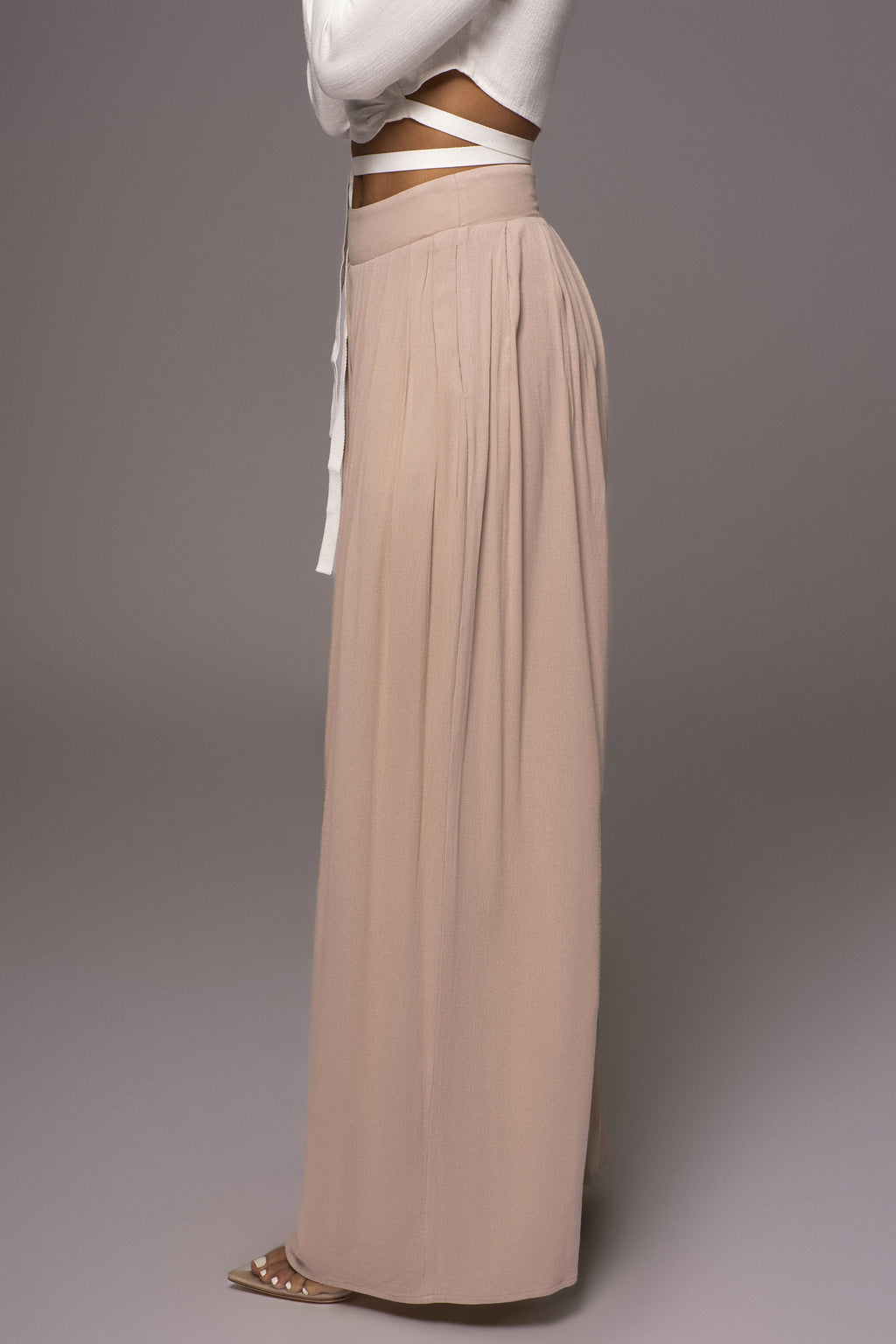 Beige After Sunset Pleated Pants