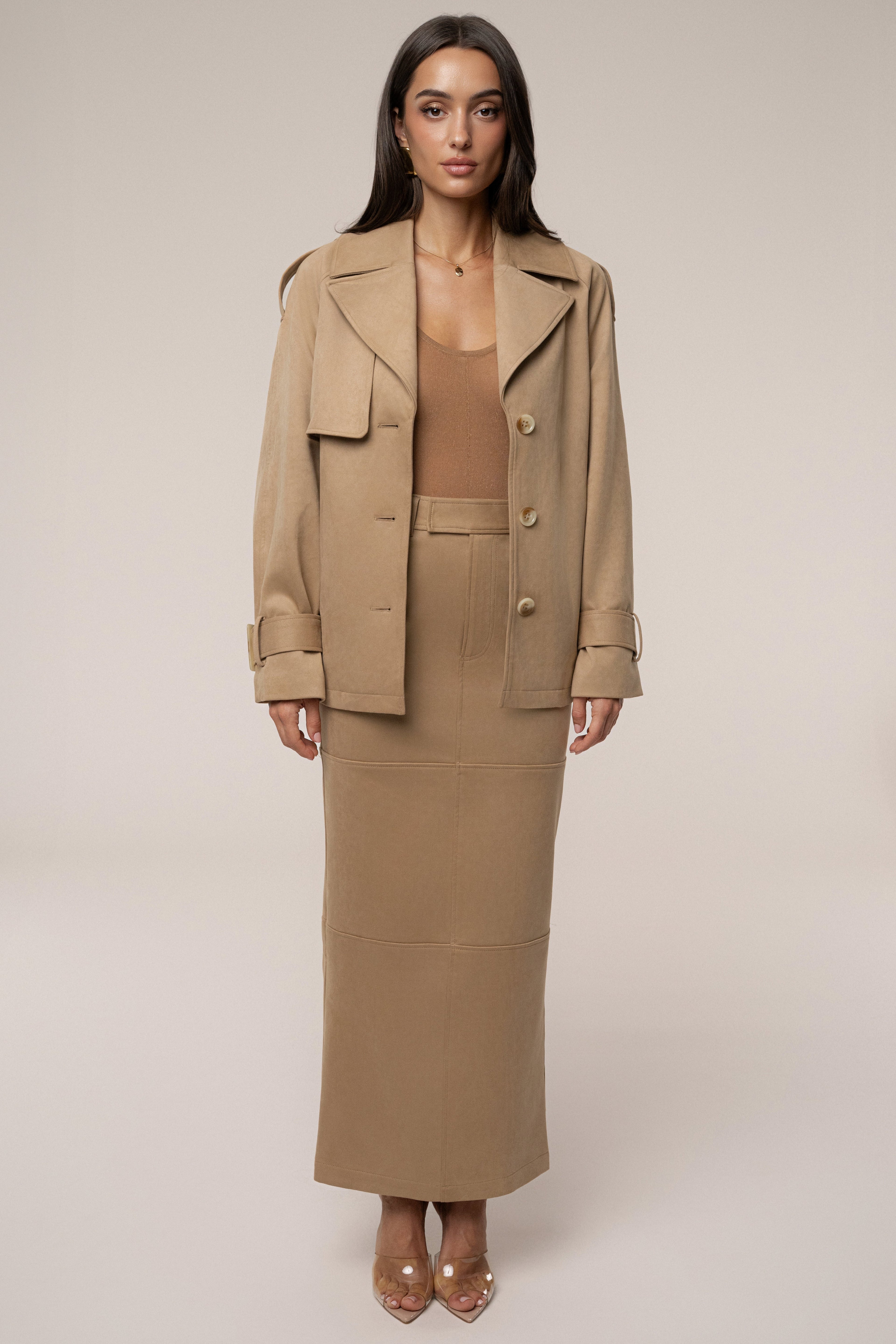 Beige Nightfall Suede Jacket