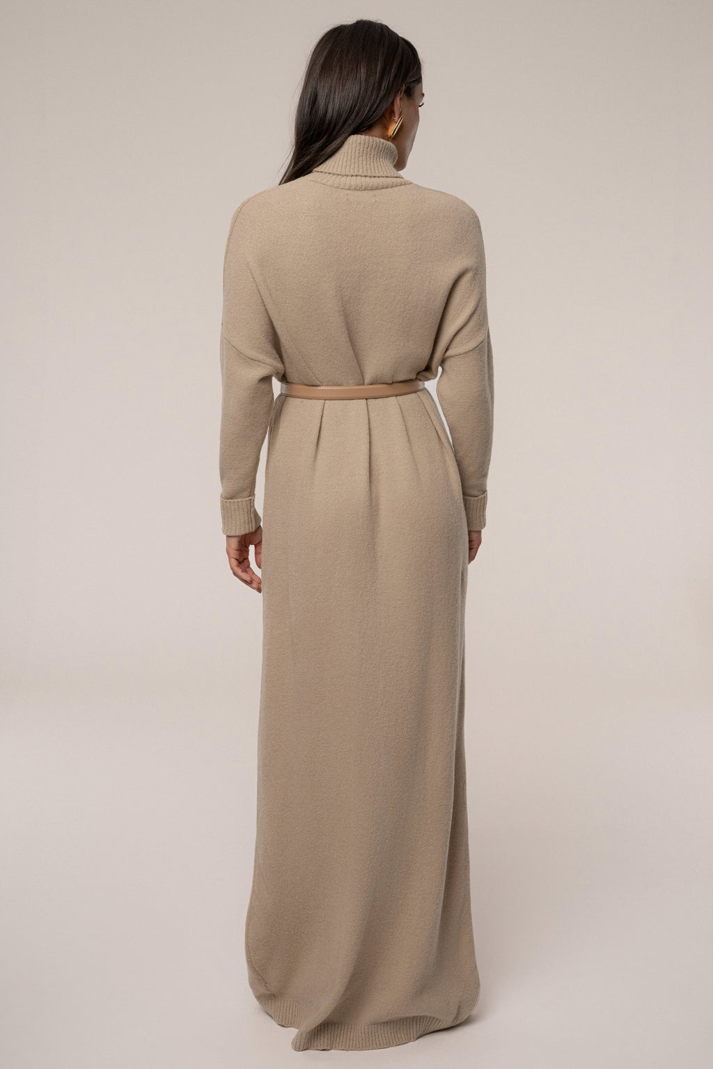 Beige Hartley Knit Maxi Dress